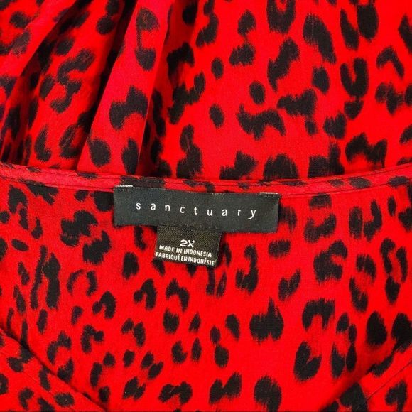 Sanctuary Cori Smocked Sleeve Ted Leopard Blouse - Picture 13 of 16